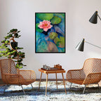 Lotus Pond Nature Artwork Canvas Wall Print