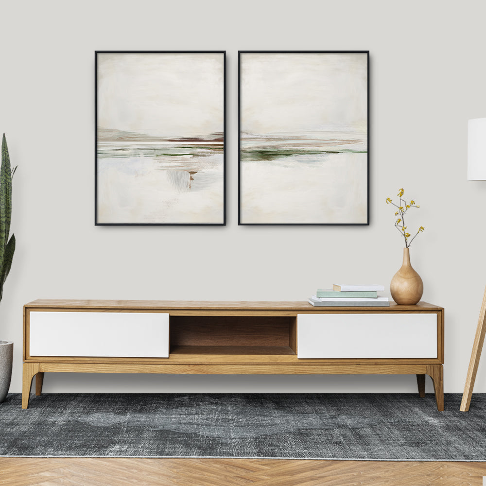 Minimal Abstract Scenery - Set of 2 Abstract Canvas Wall Art Print