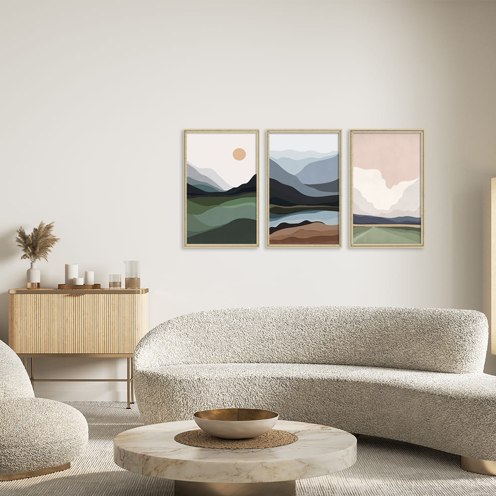 Mountain Echo 3 Scandinavian Artwork Canvas Print for Wall