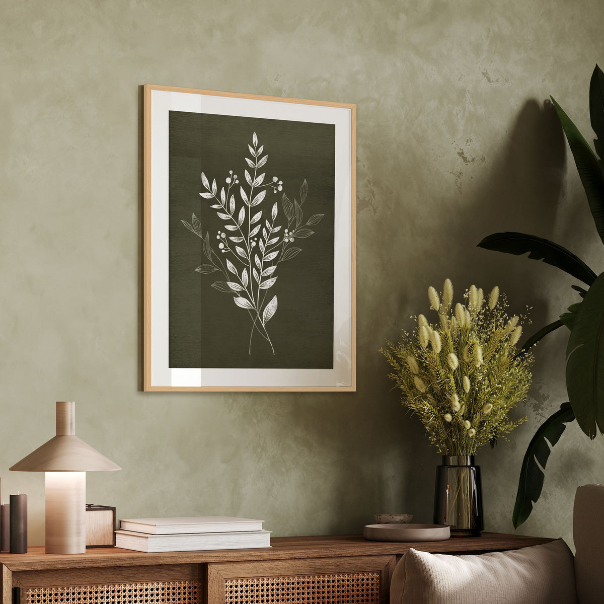 Nature's Outline 1 Scandinavian Artwork Canvas Print for Wall