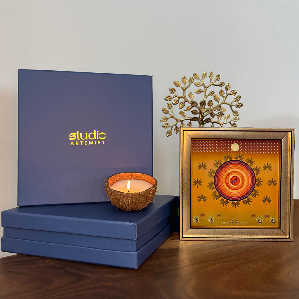 Traditional Pichwai Laxmi Ji Footprint Artwork with Gift Box