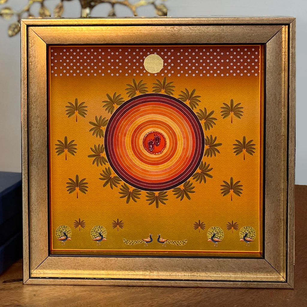 Traditional Pichwai Laxmi Ji Footprint Artwork with Gift Box