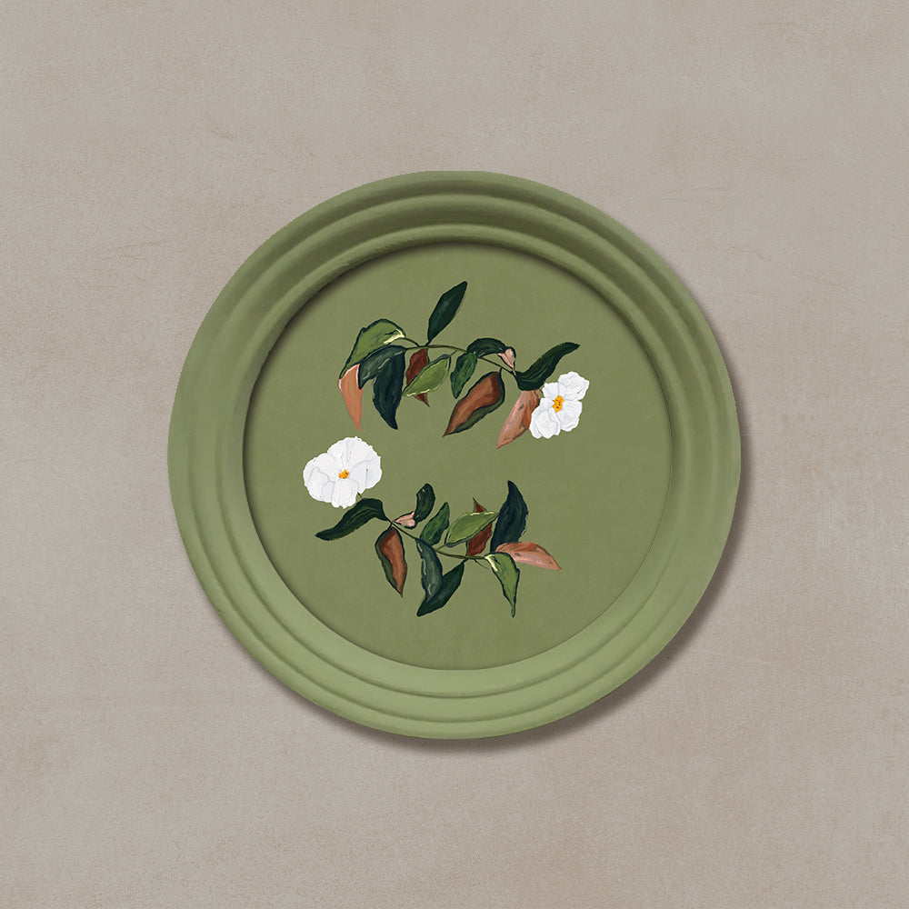 Ornate Botanicals 7 (Round) Mixed Media Canvas Wall Artwork
