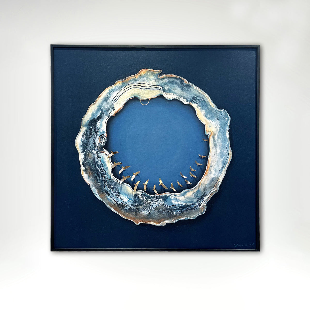 Breath of the Sea Abstract Modern Wall Painting Canvas - Blue