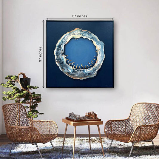 Breath of the Sea Abstract Modern Wall Painting Canvas - Blue