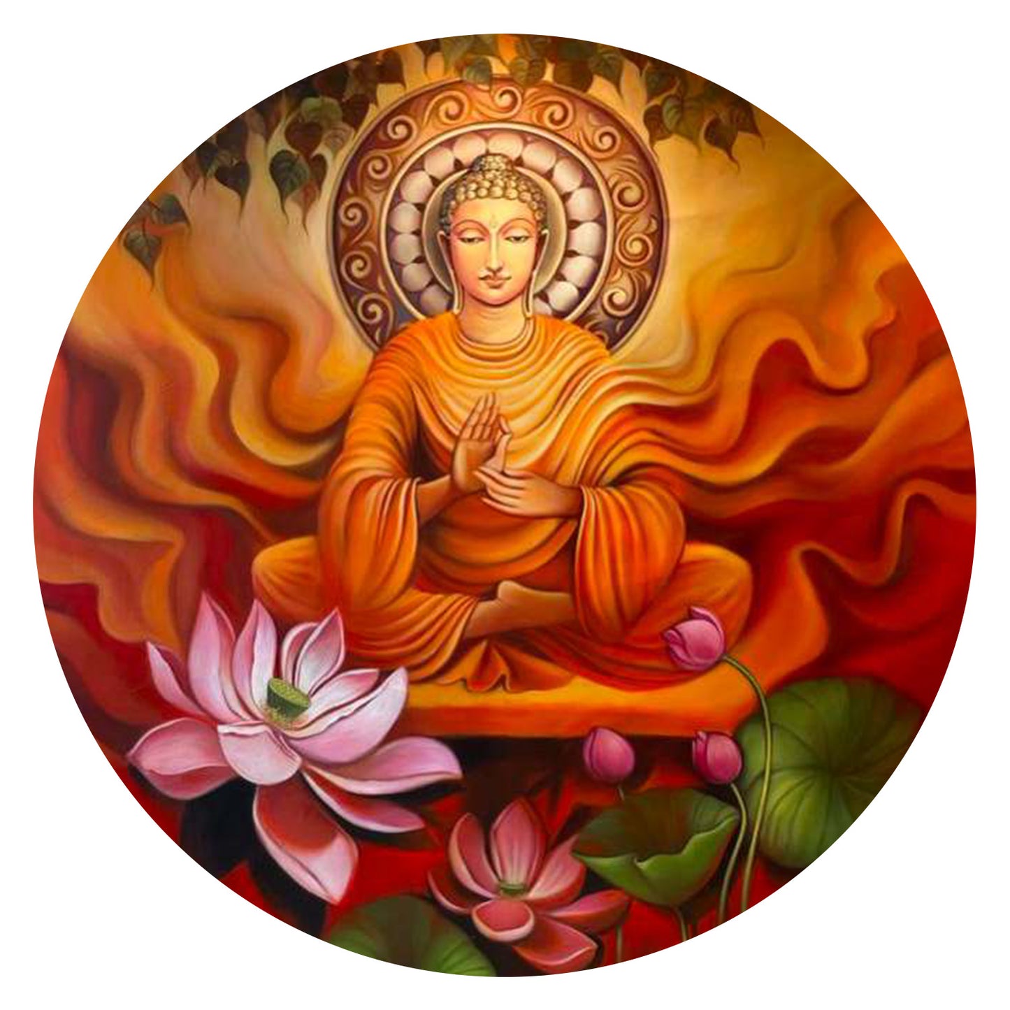Buddha: A Sitting Buddha Embraced by Serene Warm Tones