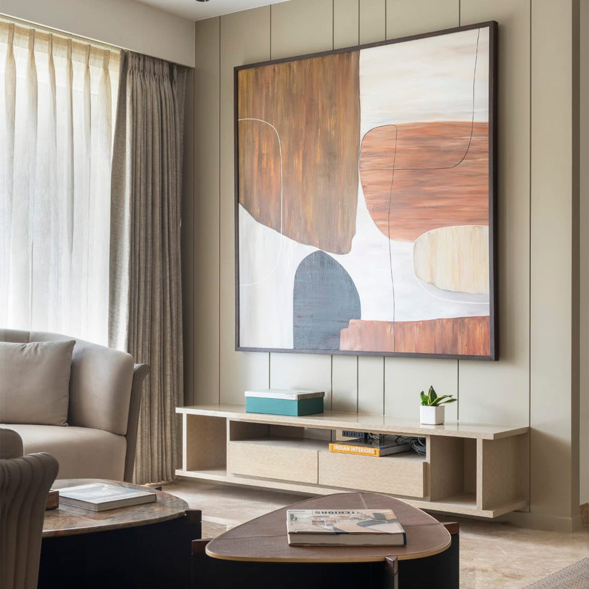 Color Contours Abstract Modern Wall Painting Canvas