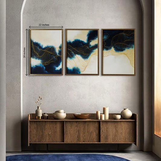 Golden Threads Of Fate Abstract Wall Painting Canvas