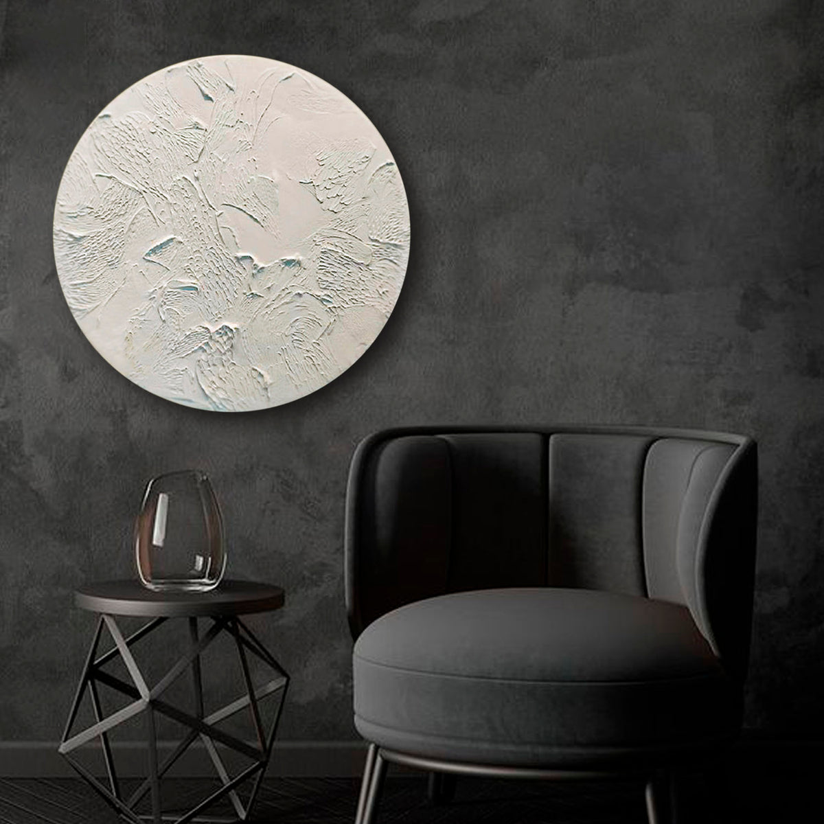 Rooted Expressions Round Texture Wall Painting Canvas