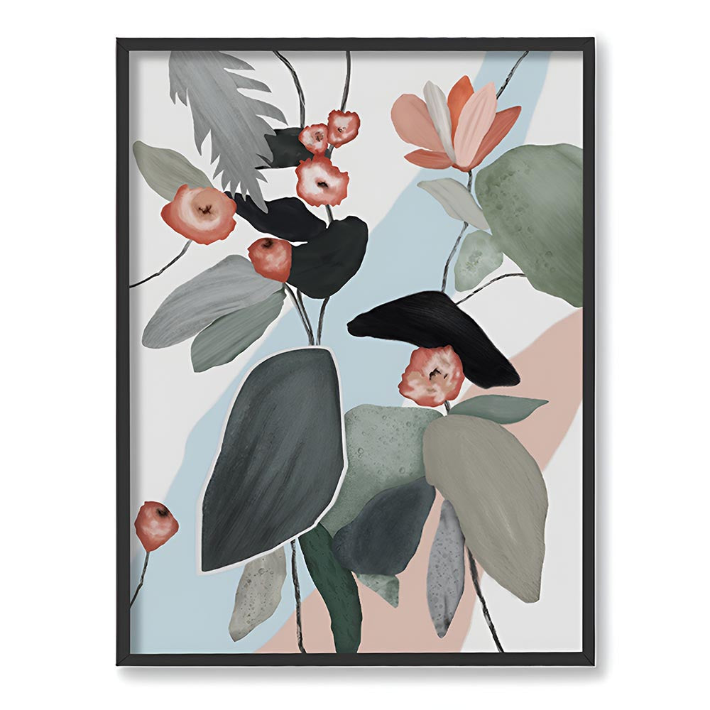 Pastel Floral 1 Abstract Canvas Wall Art Print