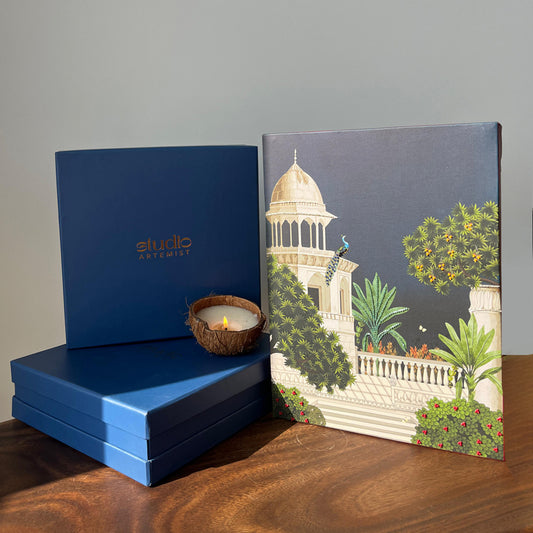 Miniature Peacock Forest Tale Artwork with Gift Box