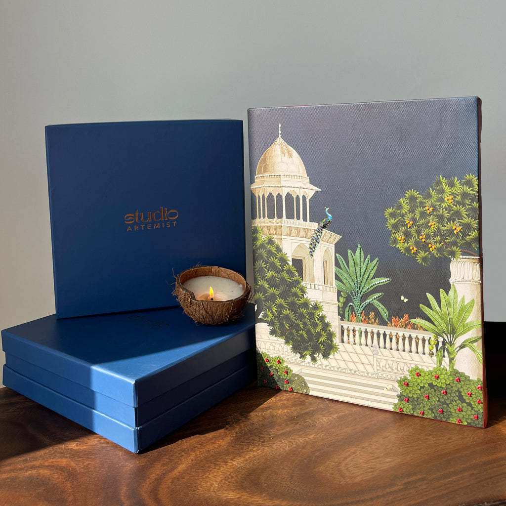 Miniature Peacock Forest Tale Artwork with Gift Box