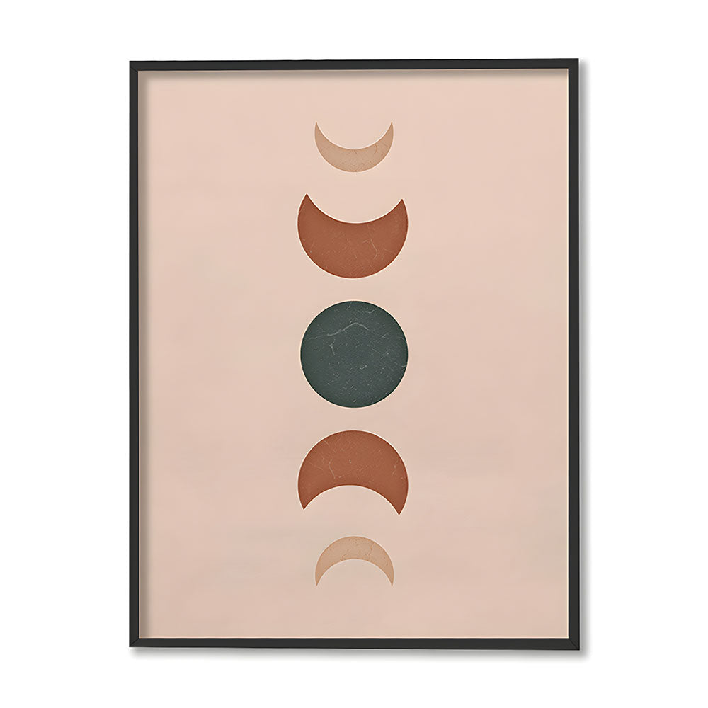 Phases of the Moon Scandinavian Canvas Wall Art Print