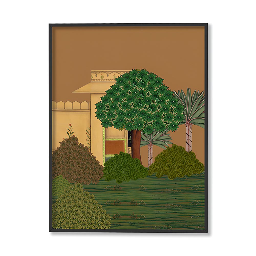 Pichwai Palace 1 Traditional Artwork Canvas Print for Wall