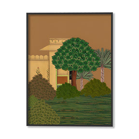 Pichwai Palace 1 Traditional Artwork Canvas Print for Wall