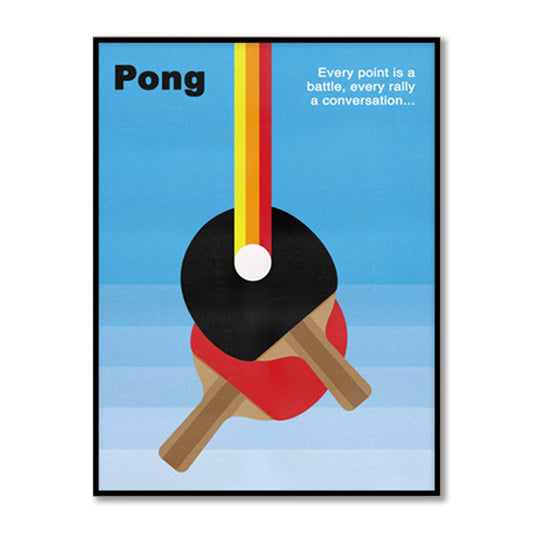Pong — Retro Table Tennis Art Print for Kids Room | Pop Canvas Wall Painting