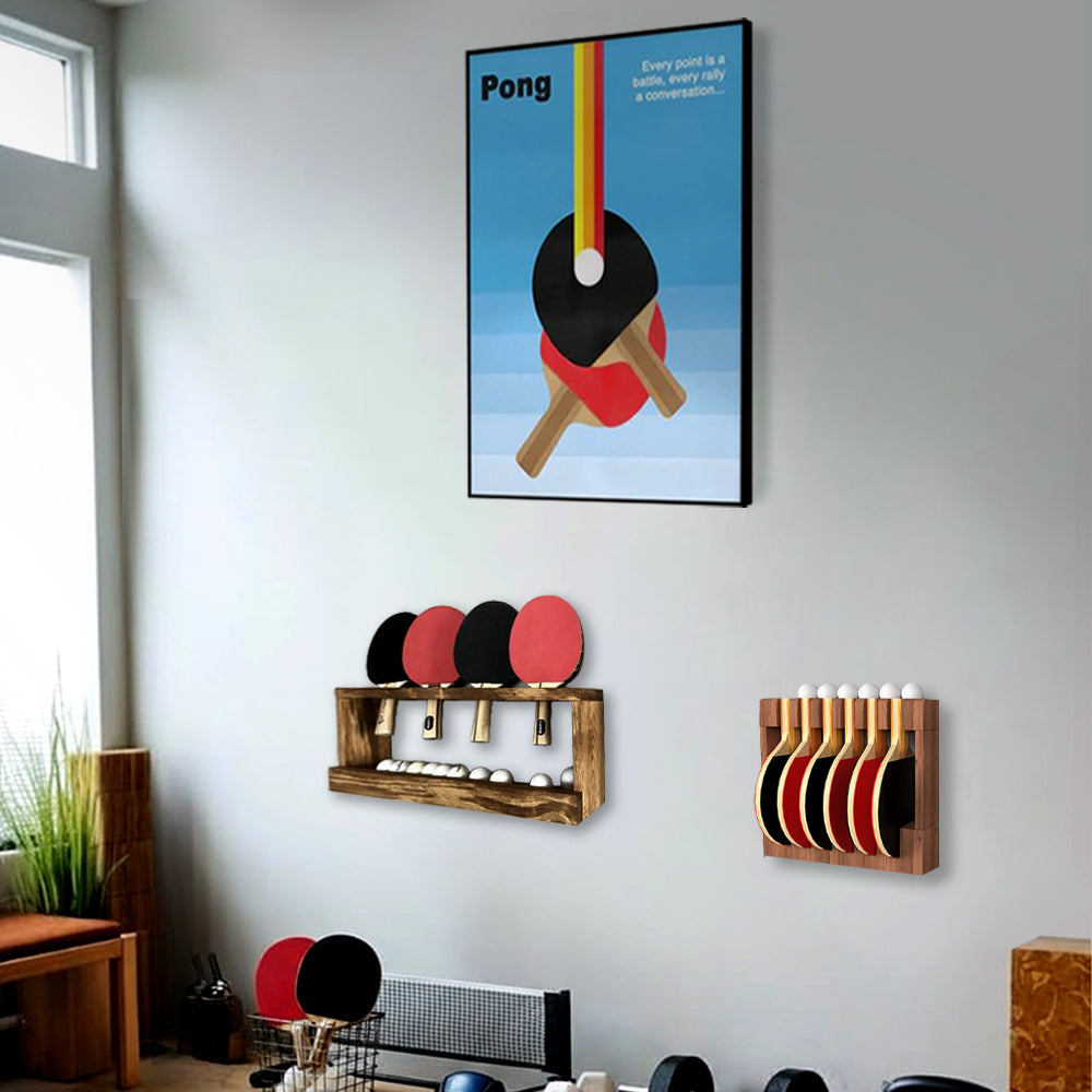 Pong — Retro Table Tennis Pop Artwork Canvas Print for Wall shown in a room
