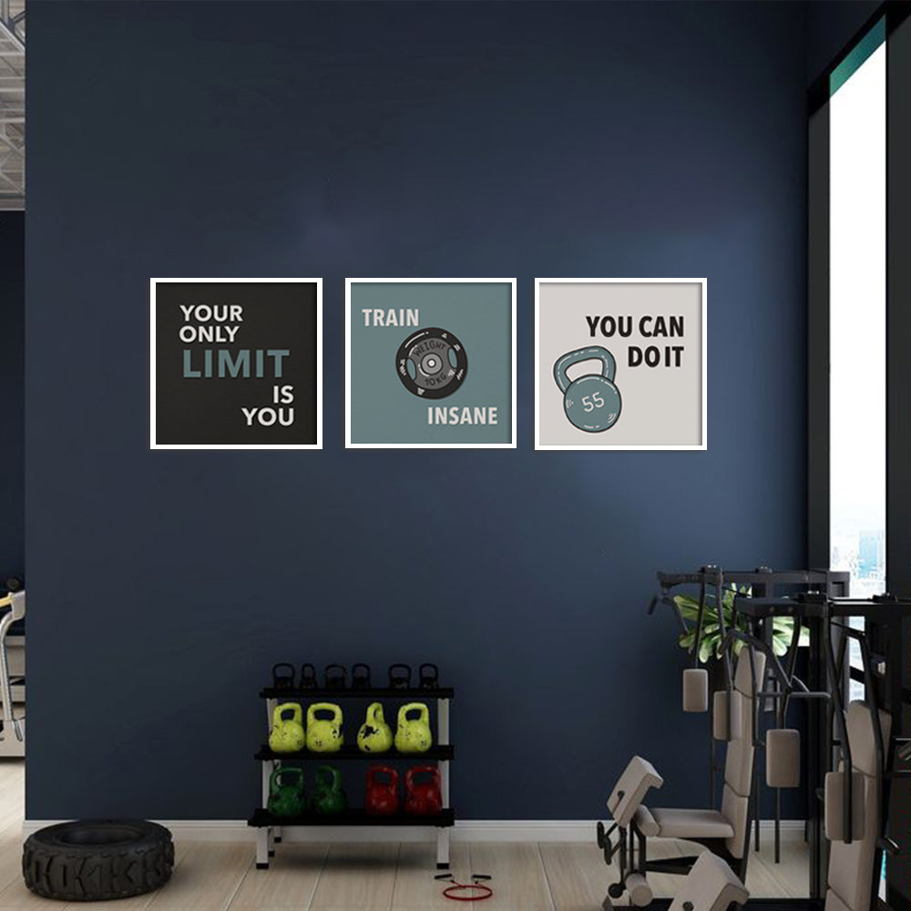 Gym Quotes 2(Set Of 3) Pop Artwork Canvas Print for Wall