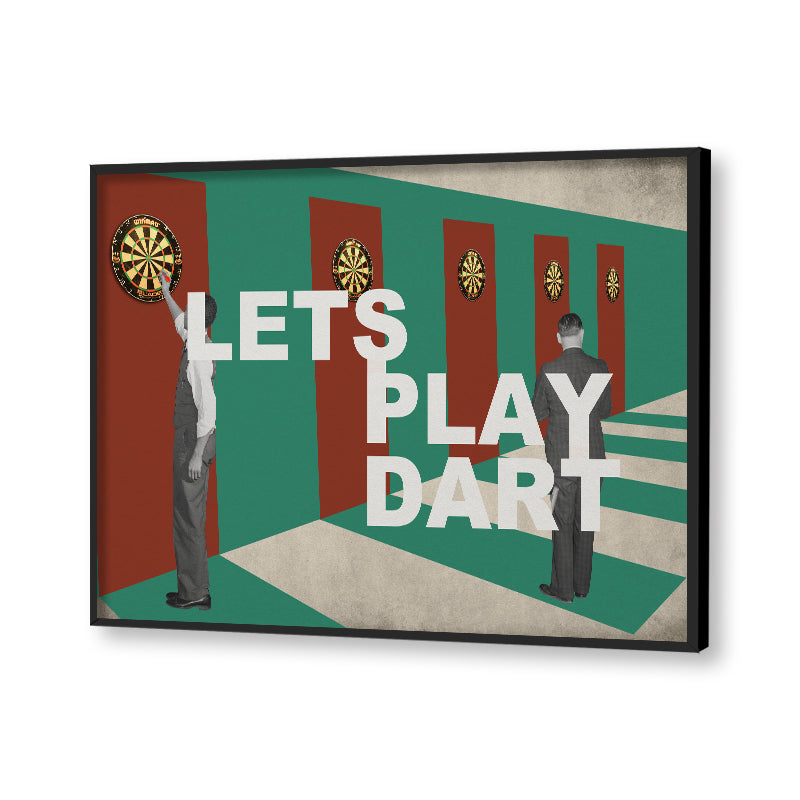 Let's Play Dart Pop Artwork Canvas Print for Wall