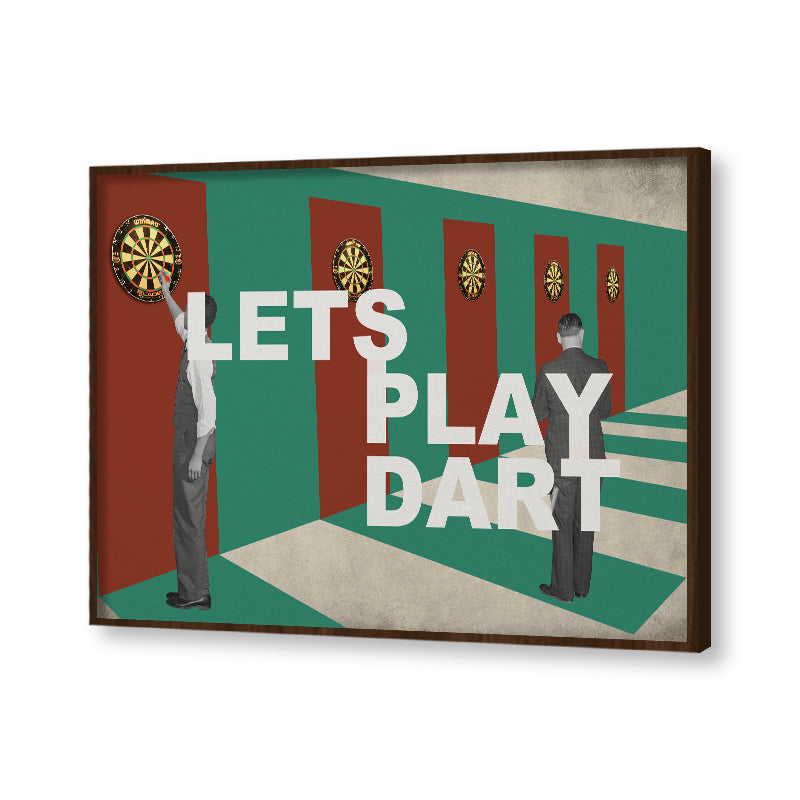 Let's Play Dart Pop Artwork Canvas Print for Wall