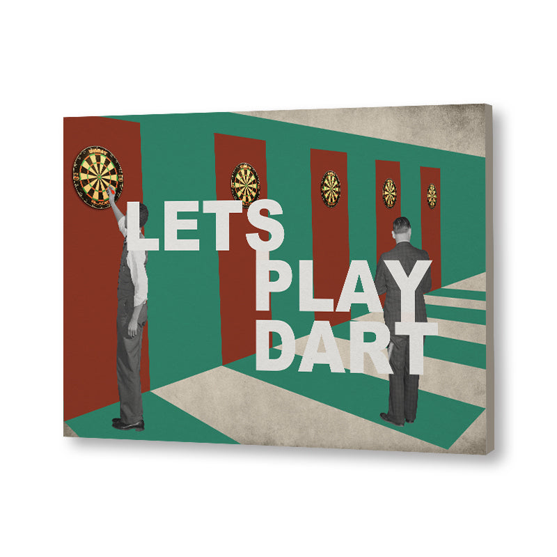 Let's Play Dart Pop Artwork Canvas Print for Wall