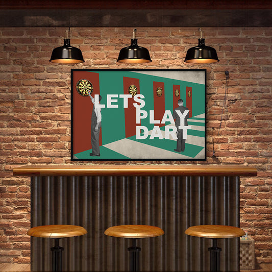 Let's Play Dart Pop Artwork Canvas Print for Wall