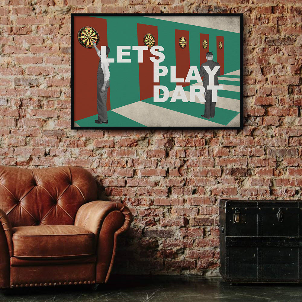 Let's Play Dart Pop Artwork Canvas Print for Wall
