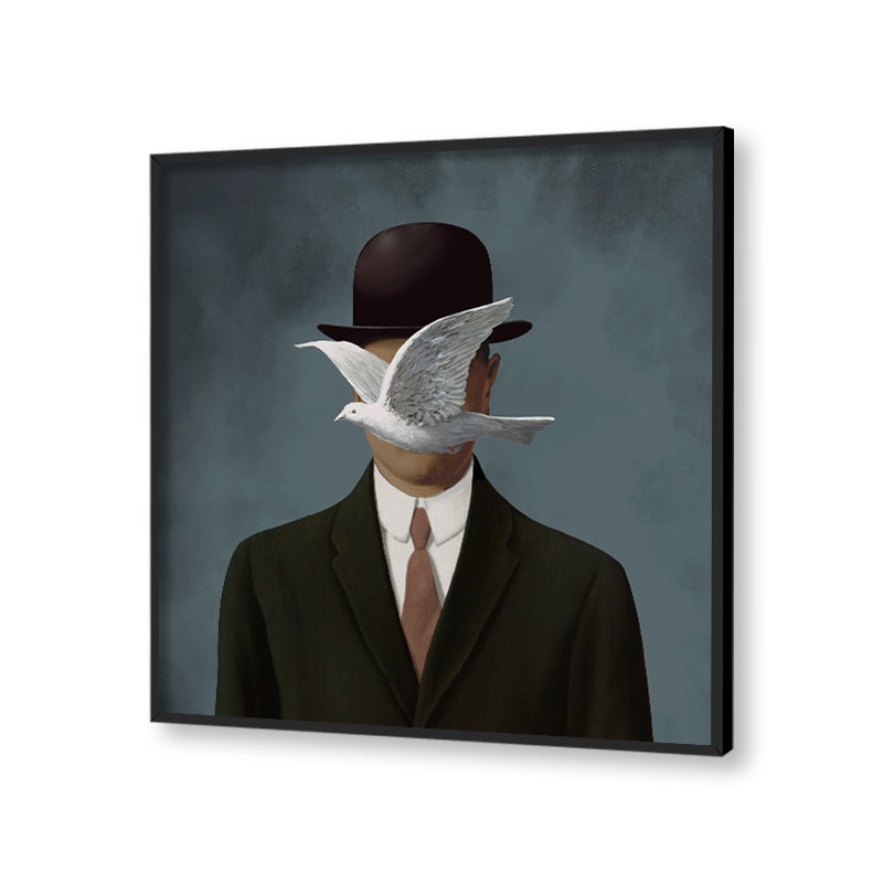 Man In A Bowler Hat Pop Artwork Canvas Print for Wall