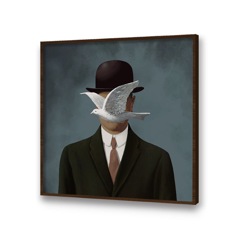 Man In A Bowler Hat Pop Artwork Canvas Print for Wall