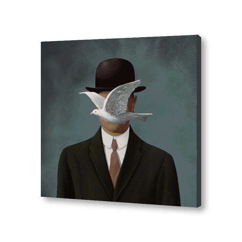 Man In A Bowler Hat Pop Artwork Canvas Print for Wall