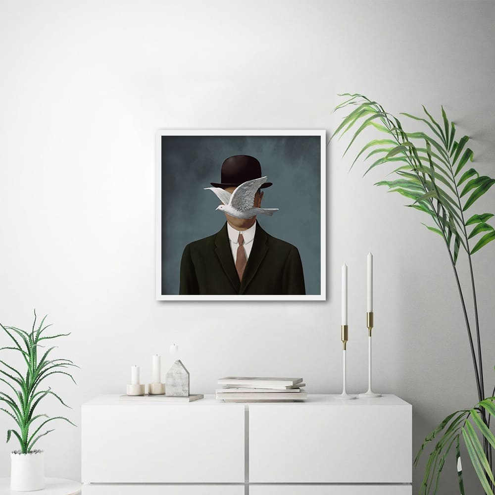 Man In A Bowler Hat Pop Artwork Canvas Print for Wall