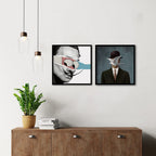 Man In A Bowler Hat Pop Artwork Canvas Print for Wall