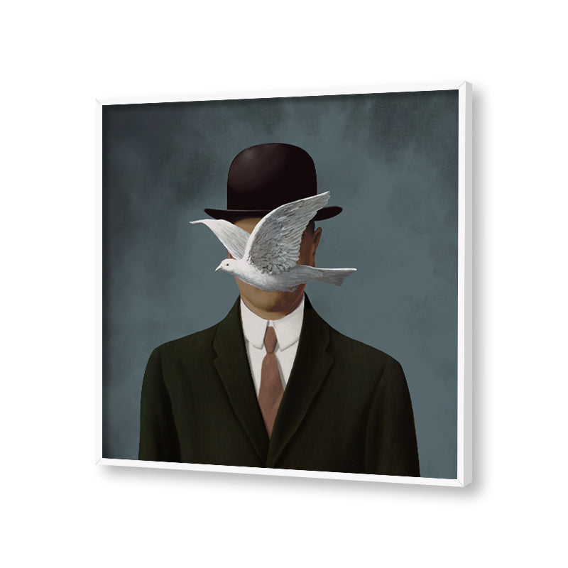 Man In A Bowler Hat Pop Artwork Canvas Print for Wall