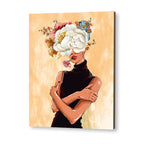 Poised Floral Girl Pop Artwork Canvas Print for Wall