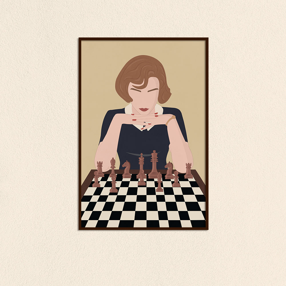 Queen's Gambit Pop Artwork Canvas Print for Wall