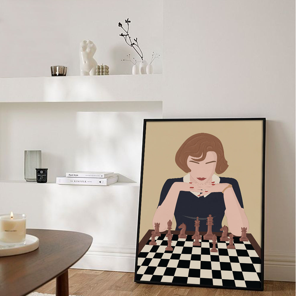 Queen's Gambit Pop Artwork Canvas Print for Wall