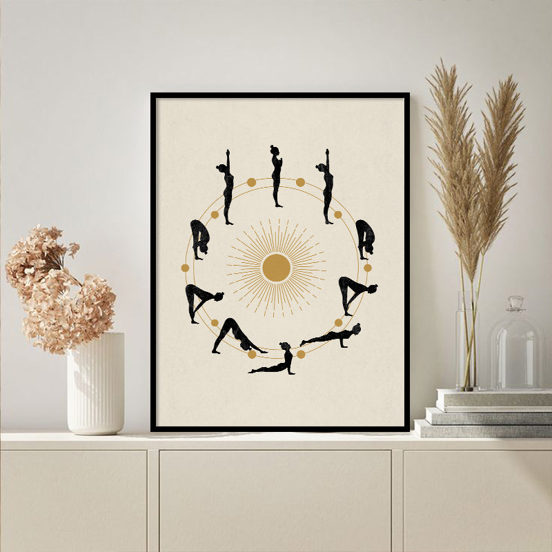 Yoga Poses Pop Artwork Canvas Print for Wall