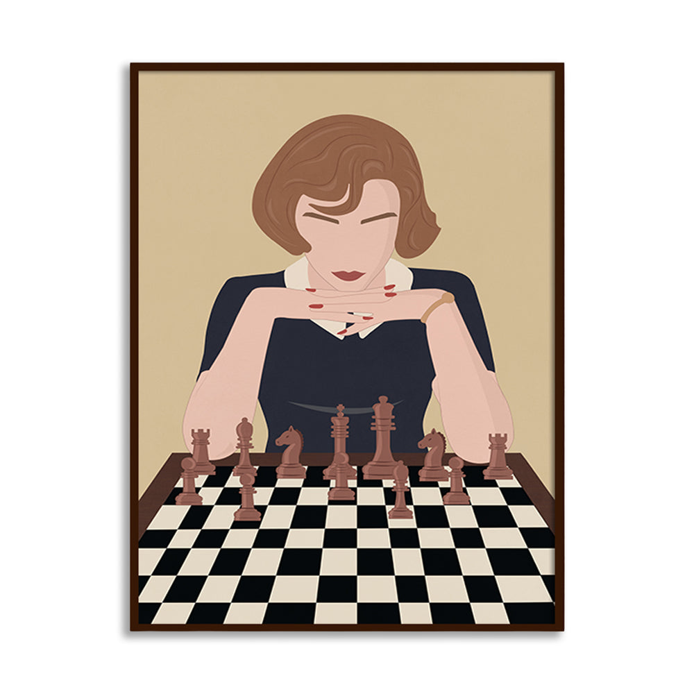 Queen's Gambit Pop Artwork Canvas Print for Wall