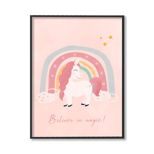 Rainbows in Spring Wall Art Canvas Print for Kids Room