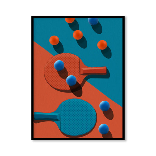 Rally Mode — Table Tennis Pop Artwork Canvas Print for Wall