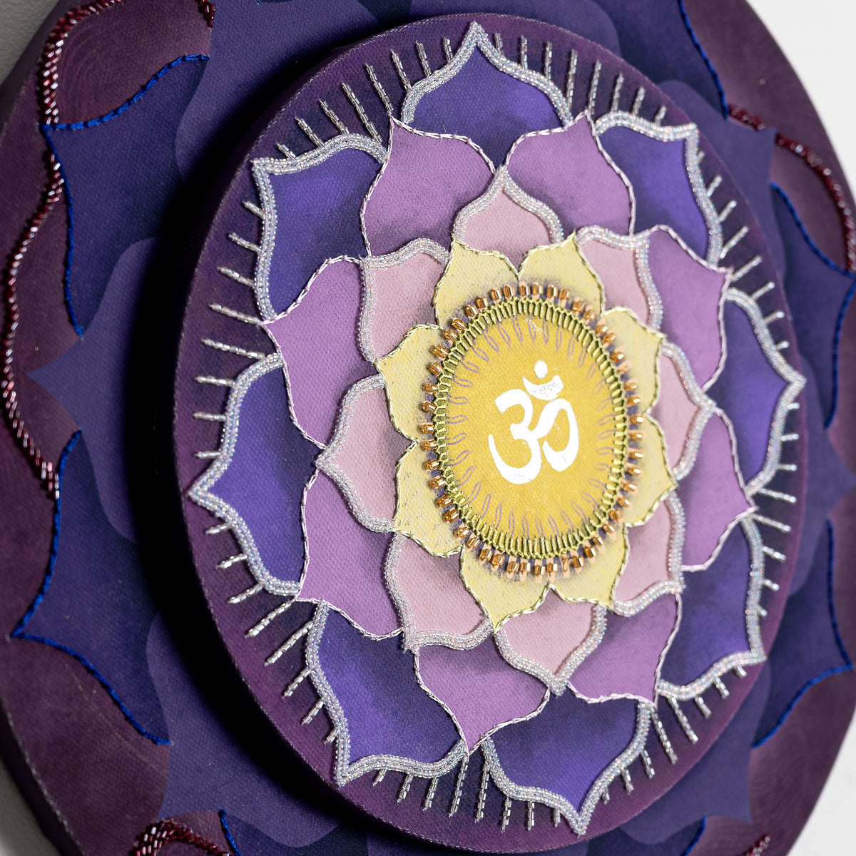 Seven Chakras - Sahastrara Chakra with Embroidery Canvas Wall Artwork