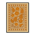 Saffron Blooms — Traditional Floral Artwork Canvas Print for Wall