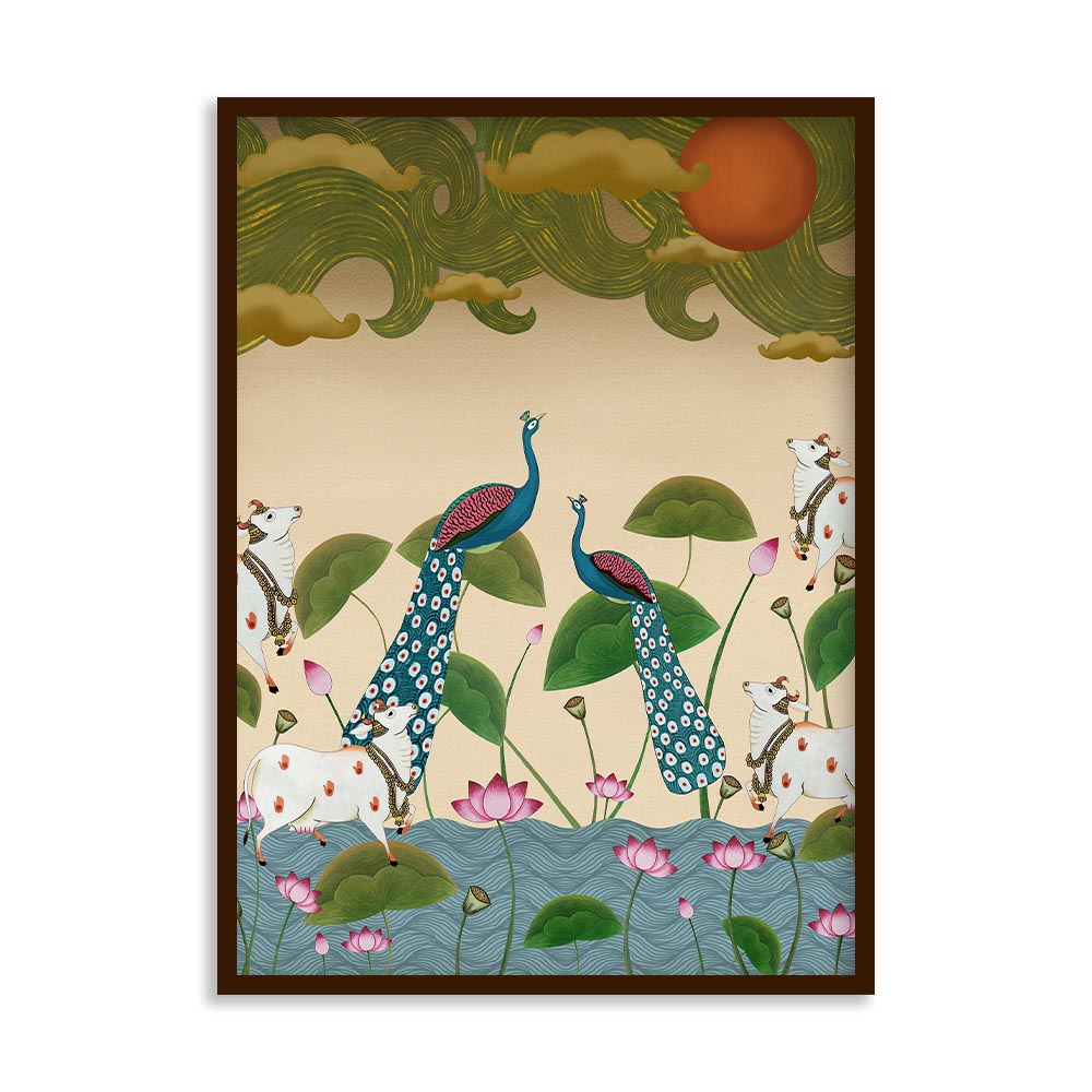 Sarovar Traditional Artwork Canvas Print for Wall