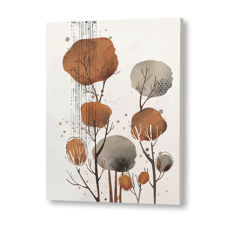 Boho Abstract Woodland 1 Scandinavian Canvas Wall Art Print