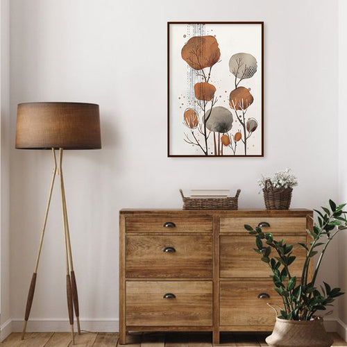 Boho Abstract Woodland 1 Scandinavian Canvas Wall Art Print