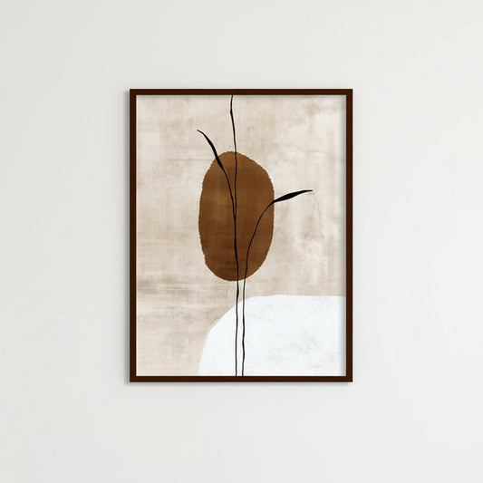 Delicate Vine Lines Scandinavian Canvas Wall Art Print