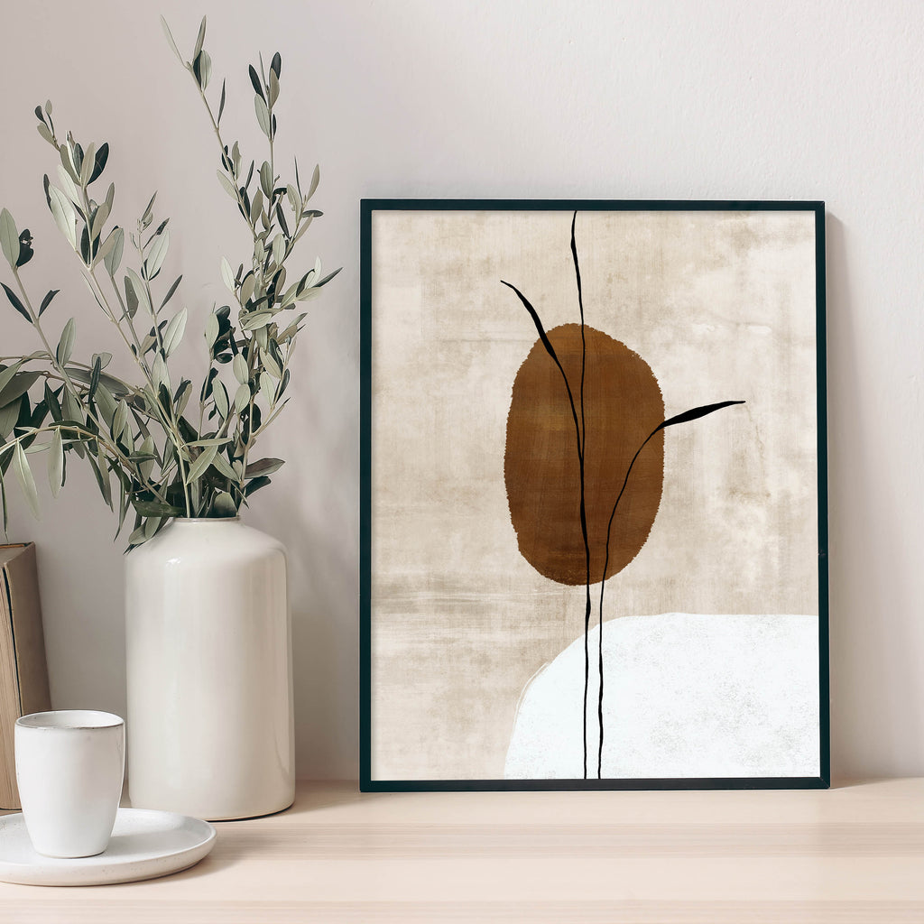 Delicate Vine Lines Scandinavian Canvas Wall Art Print