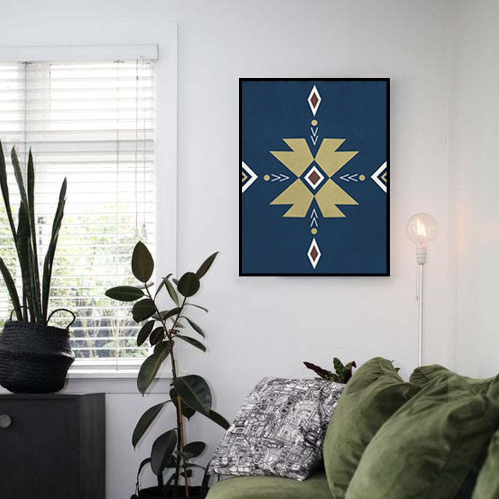 Earthy Geometric Aztec 1 Scandinavian Canvas Art Print