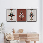 Geometric Rustic Aztec No. 2 – Scandinavian Canvas Wall Art Print