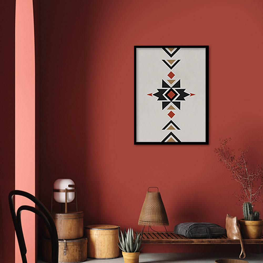 Geometric Rustic Aztec 3  Scandinavian Canvas Wall Art Print